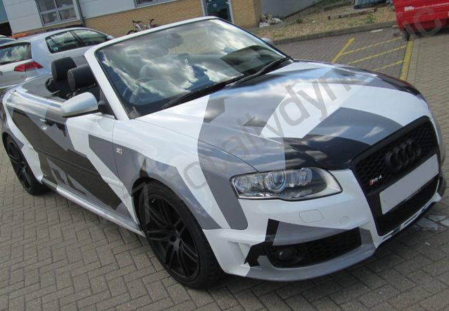 Totally Dynamic Audi RS4 Vinyl Wrapped In A Printed Grey Camouflage